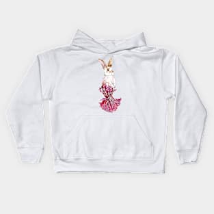 White and Brown Mermaid Bunny Kids Hoodie